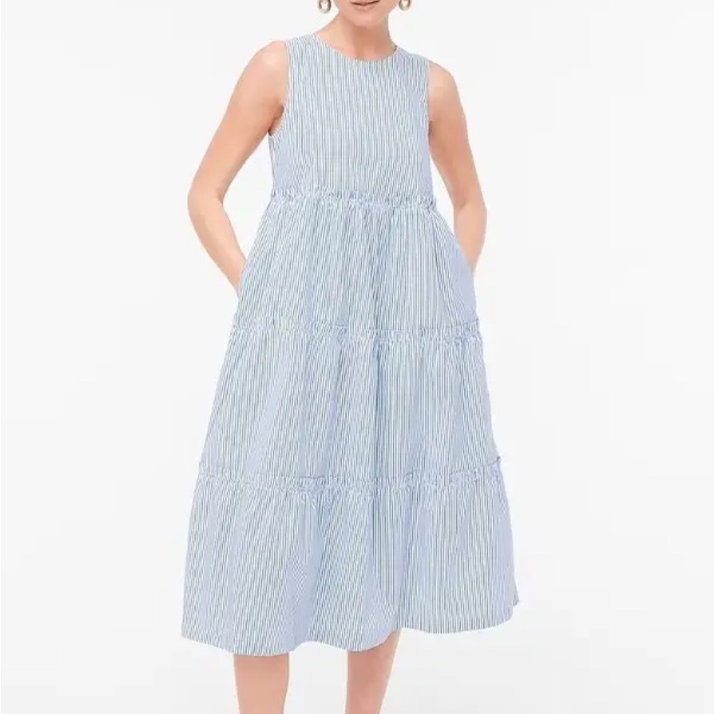 J.Crew blue and white striped dress